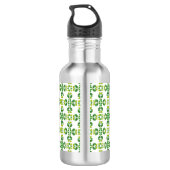 Blattmuster, Muster von Blätter, grüne Blätter Edelstahlflasche (Rückseite)