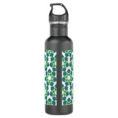 Blattmuster, Muster von Blätter, grüne Blätter Edelstahlflasche (Rückseite)