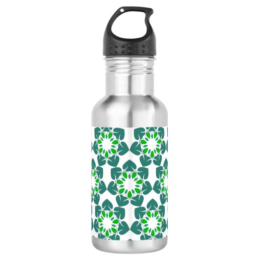 Blattmuster, Muster von Blätter, grüne Blätter Edelstahlflasche (Vorderseite)