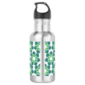 Blattmuster, Muster von Blätter, grüne Blätter Edelstahlflasche (Rückseite)