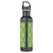 Blattmuster, Muster von Blätter, grüne Blätter Edelstahlflasche (Rückseite)