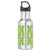 Blattmuster, Muster von Blätter, grüne Blätter Edelstahlflasche (Rückseite)