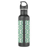 Blattmuster, Muster von Blätter, grüne Blätter Edelstahlflasche (Rückseite)