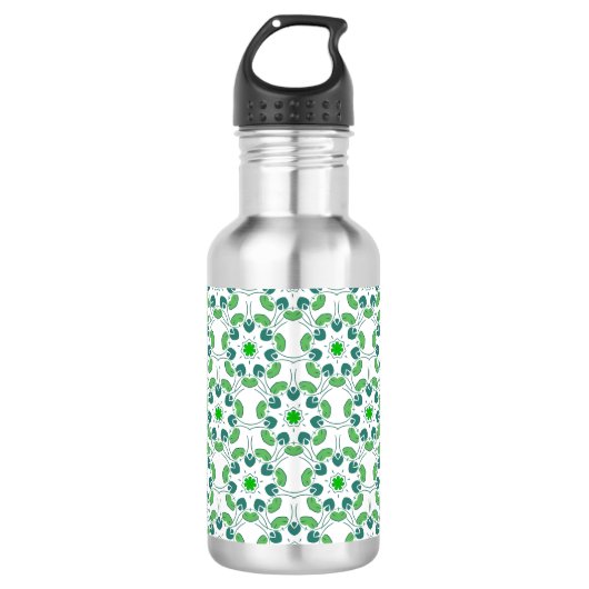 Blattmuster, Muster von Blätter, grüne Blätter Edelstahlflasche (Vorderseite)