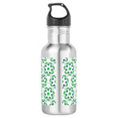 Blattmuster, Muster von Blätter, grüne Blätter Edelstahlflasche (Rückseite)