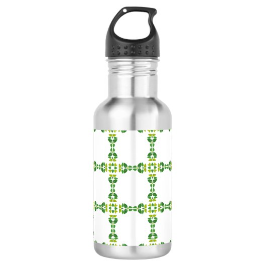 Blattmuster, Muster von Blätter, grüne Blätter Edelstahlflasche (Vorderseite)