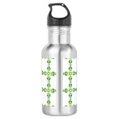 Blattmuster, Muster von Blätter, grüne Blätter Edelstahlflasche (Rückseite)