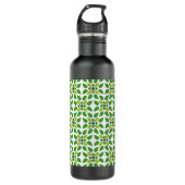 Blattmuster, Muster von Blätter, grüne Blätter Edelstahlflasche (Vorderseite)