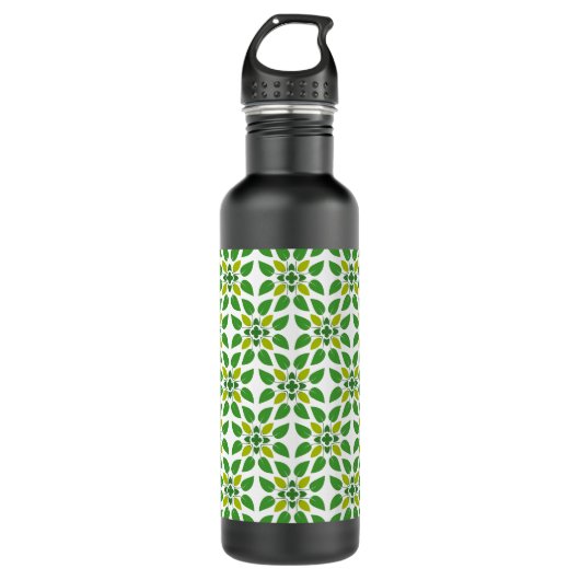 Blattmuster, Muster von Blätter, grüne Blätter Edelstahlflasche (Vorderseite)