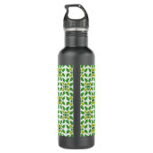 Blattmuster, Muster von Blätter, grüne Blätter Edelstahlflasche (Rückseite)
