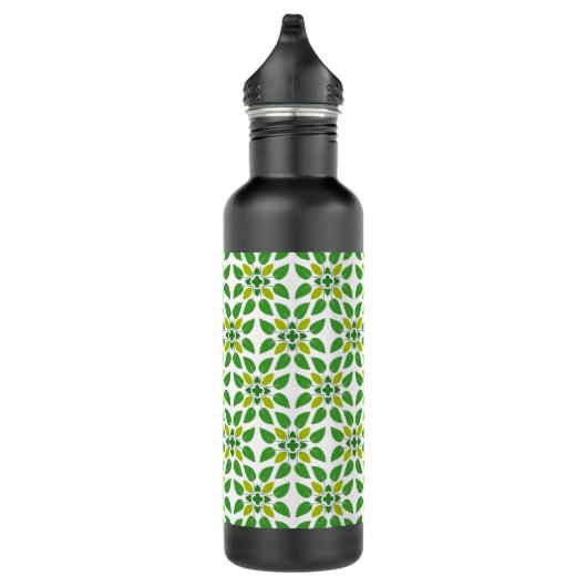 Blattmuster, Muster von Blätter, grüne Blätter Edelstahlflasche (Rechts)