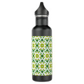 Blattmuster, Muster von Blätter, grüne Blätter Edelstahlflasche (Links)