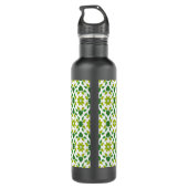Blattmuster, Muster von Blätter, grüne Blätter Edelstahlflasche (Rückseite)