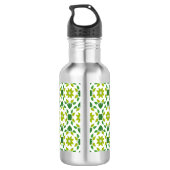 Blattmuster, Muster von Blätter, grüne Blätter Edelstahlflasche (Rückseite)