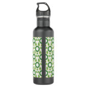 Blattmuster, Muster von Blätter, grüne Blätter Edelstahlflasche (Rückseite)