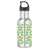 Blattmuster, Muster von Blätter, grüne Blätter Edelstahlflasche (Rückseite)
