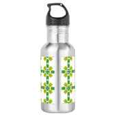 Blattmuster, Muster von Blätter, grüne Blätter Edelstahlflasche (Rückseite)
