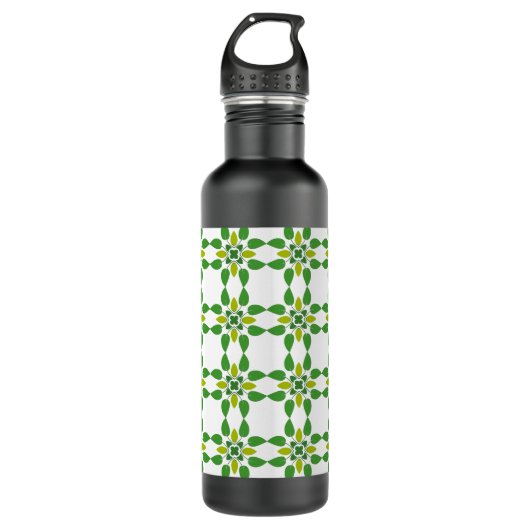 Blattmuster, Muster von Blätter, grüne Blätter Edelstahlflasche (Vorderseite)