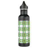 Blattmuster, Muster von Blätter, grüne Blätter Edelstahlflasche (Links)