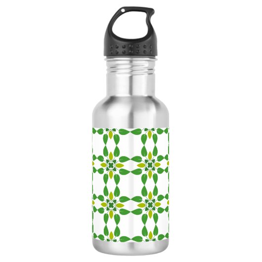 Blattmuster, Muster von Blätter, grüne Blätter Edelstahlflasche (Vorderseite)