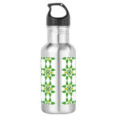 Blattmuster, Muster von Blätter, grüne Blätter Edelstahlflasche (Rückseite)
