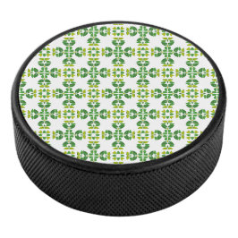 Blattmuster, Muster von Blätter, grüne Blätter Eishockey Puck