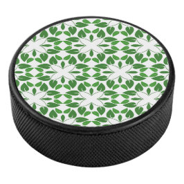 Blattmuster, Muster von Blätter, grüne Blätter Eishockey Puck