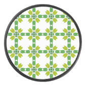 Blattmuster, Muster von Blätter, grüne Blätter Eishockey Puck (Vorderseite)