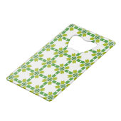 Blattmuster, Muster von Blätter, grüne Blätter Geldbeutel Flaschenöffner (Rückseite Schrägansicht)