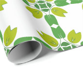 Blattmuster, Muster von Blätter, grüne Blätter Geschenkpapier (Rolleneckpunkt)
