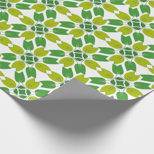 Blattmuster, Muster von Blätter, grüne Blätter Geschenkpapier (Ecke)