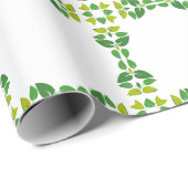 Blattmuster, Muster von Blätter, grüne Blätter Geschenkpapier (Rolleneckpunkt)