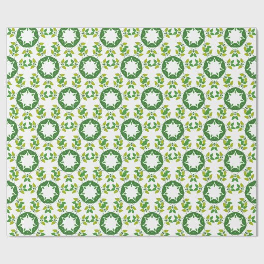 Blattmuster, Muster von Blätter, grüne Blätter Geschenkpapier (Flach)