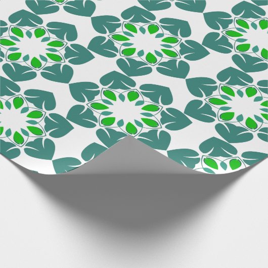 Blattmuster, Muster von Blätter, grüne Blätter Geschenkpapier (Ecke)