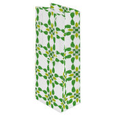 Blattmuster, Muster von Blätter, grüne Blätter Geschenktüte Für Weinflaschen (Vorderseite Schrägansicht)