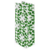 Blattmuster, Muster von Blätter, grüne Blätter Geschenktüte Für Weinflaschen (Vorderseite Schrägansicht)