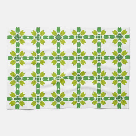 Blattmuster, Muster von Blätter, grüne Blätter Geschirrtuch (Horizontal)