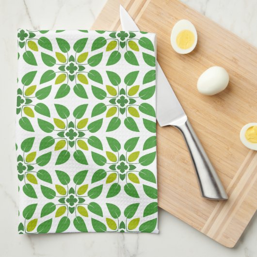 Blattmuster, Muster von Blätter, grüne Blätter Geschirrtuch (Viertel Falte)