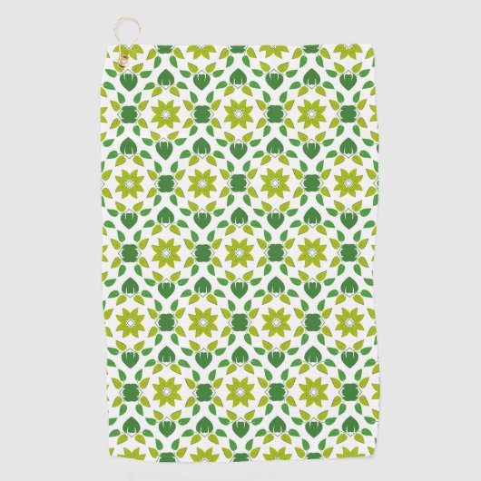 Blattmuster, Muster von Blätter, grüne Blätter Golfhandtuch (Vorderseite)