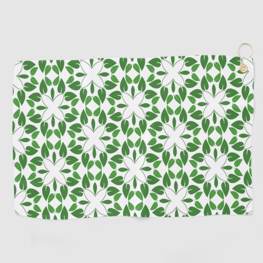 Blattmuster, Muster von Blätter, grüne Blätter Golfhandtuch (Horizontal)