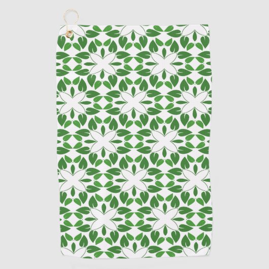 Blattmuster, Muster von Blätter, grüne Blätter Golfhandtuch (Vorderseite)