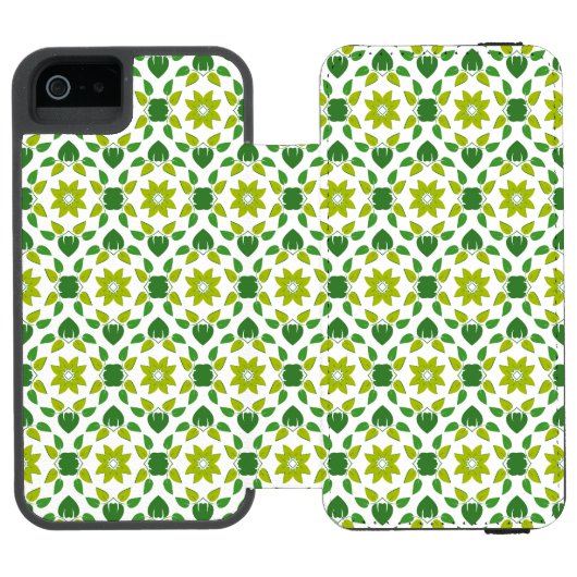 Blattmuster, Muster von Blätter, grüne Blätter Incipio iPhone Geldbeutel-Hülle (Folio Geöffnet)