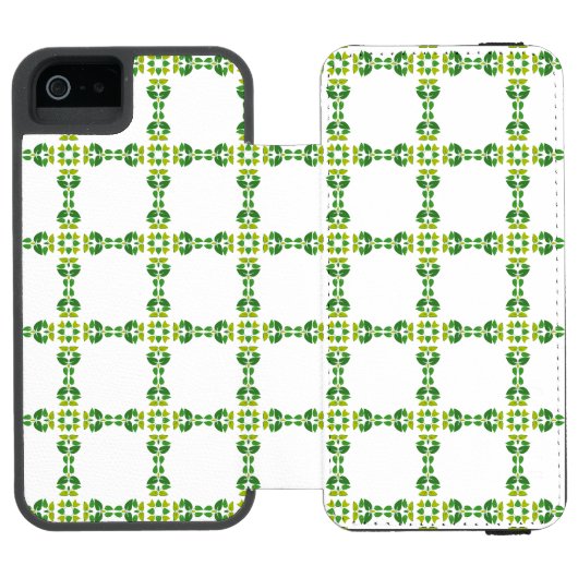 Blattmuster, Muster von Blätter, grüne Blätter Incipio iPhone Geldbeutel-Hülle (Folio Geöffnet)