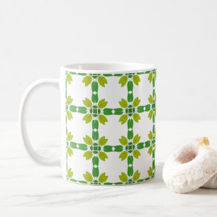 Blattmuster, Muster von Blätter, grüne Blätter Kaffeetasse