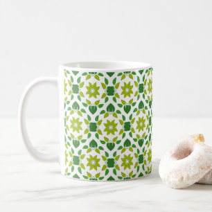 Blattmuster, Muster von Blätter, grüne Blätter Kaffeetasse