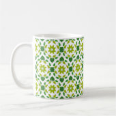 Blattmuster, Muster von Blätter, grüne Blätter Kaffeetasse (Links)
