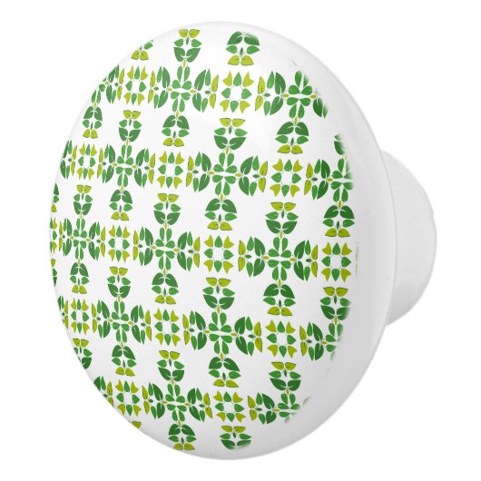 Blattmuster, Muster von Blätter, grüne Blätter Keramikknauf (Rechts)