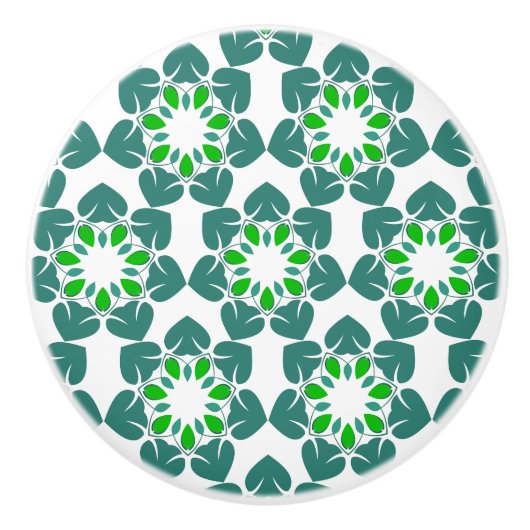 Blattmuster, Muster von Blätter, grüne Blätter Keramikknauf (Vorderseite)