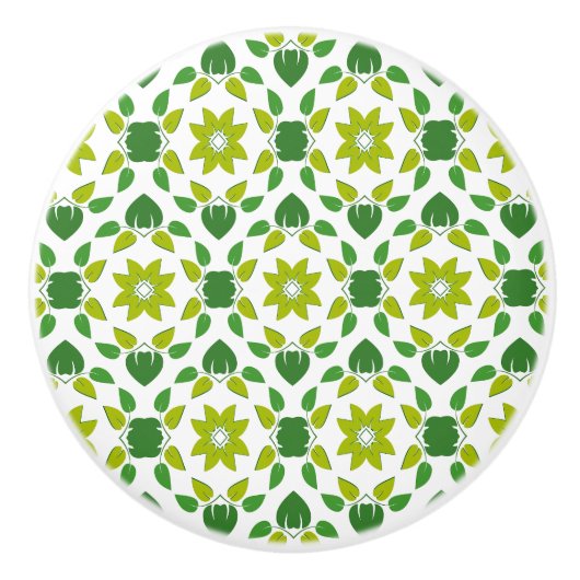 Blattmuster, Muster von Blätter, grüne Blätter Keramikknauf (Vorderseite)