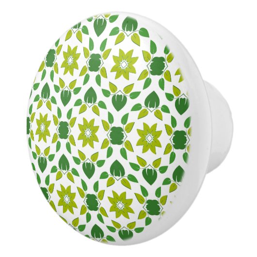 Blattmuster, Muster von Blätter, grüne Blätter Keramikknauf (Rechts)